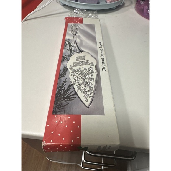 Wm Rogers Silver Plated Merry Christmas‎ Pie Cake Server Serving Trowel Vtg 1996 - Picture 1 of 3